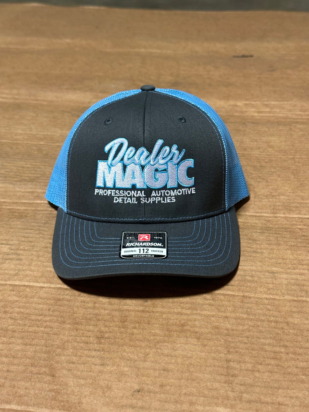 DM Snapback Hat, Charcoal Grey & Teal